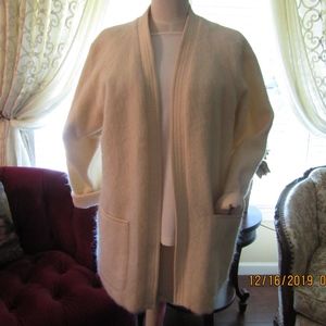 Winter White/Cream Wool Coat Oversized, Cardigan